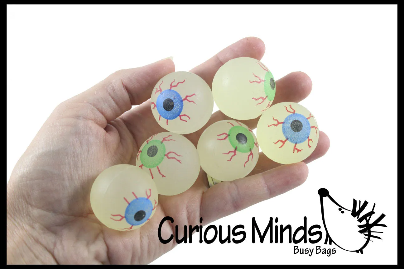 120 Eye Party Favors (Glow Bouncy Balls, Sticky, Disc Shooters) - Eyeball Gross School Supply - Doctor, Optometrist Ophthalmology - Party Favor -Halloween Trick or Treat
