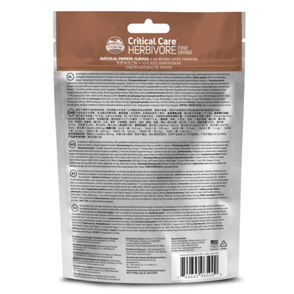 15% OFF: Oxbow Critical Care Fine Grind Papaya Small Animals Recovery Food 100g