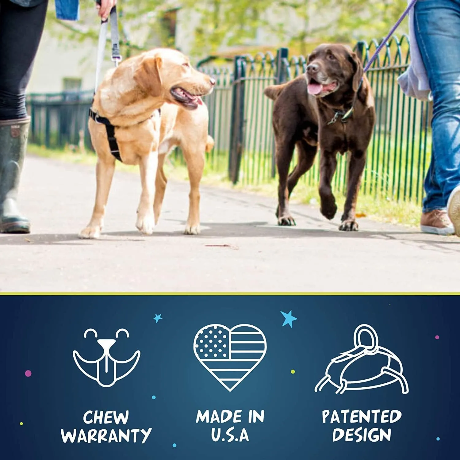 2 Hounds Design Freedom No Pull Dog Harness, Adjustable Harness and Leash Set, Easy Walking & Comfortable Control, Fits Small, Medium & Large Dogs, Solid Colors, Made in USA, 5/8" SM, Black