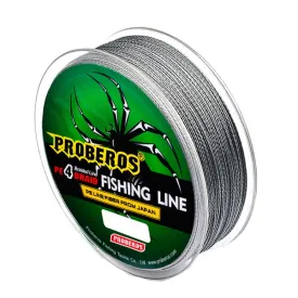2 PCS PROBEROS 4 Edited 100M Strong Horse Fish Line, Line number: 0.4 / 6LB(Grey)