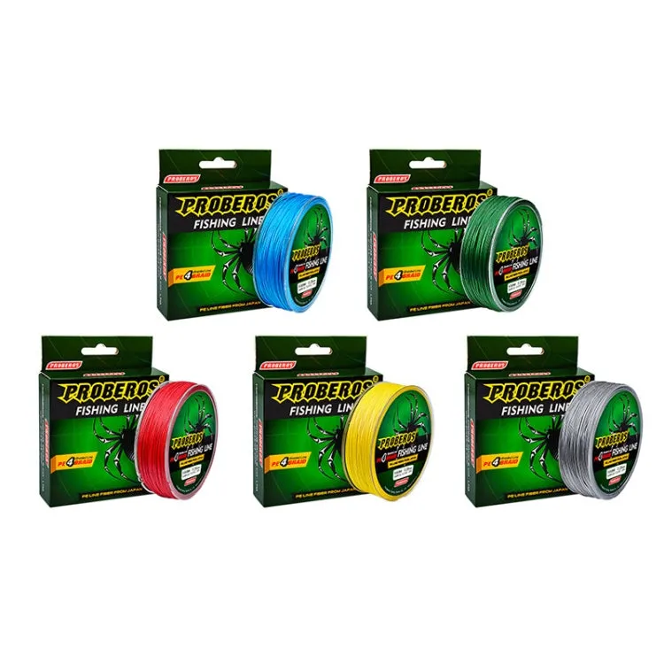 2 PCS PROBEROS 4 Edited 100M Strong Horse Fish Line, Line number: 0.6 / 8LB(Blue)