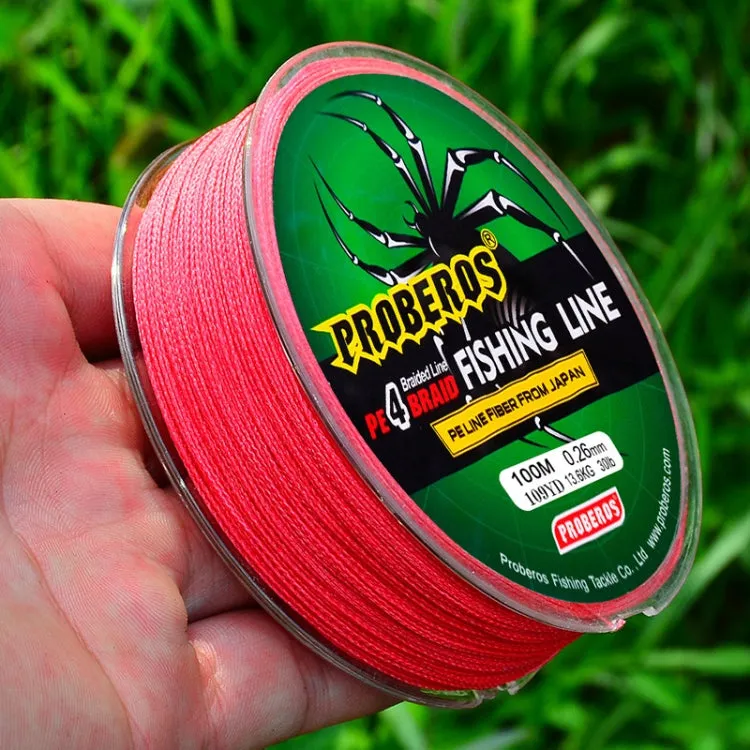 2 PCS PROBEROS 4 Edited 100M Strong Horse Fish Line, Line number: 0.6 / 8LB(Blue)