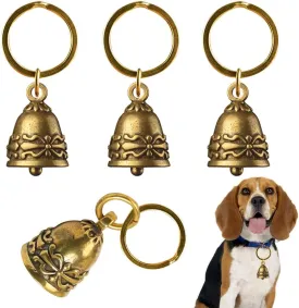 4 PCS Copper Collar Bells for Small Pets - Retro Craft Bells, 0.7 Inch, Not Bulk, DIY, Anti-Lost ID Tags