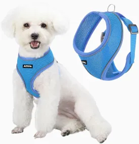 AIITLE Breathable Dog Harness for Small Dogs, Comfortable Adjustable Mesh Vest with Quick-Release Buckle, Reflective Safety Strips  Perfect for Poodles, Teddy Dogs (M, Blue)