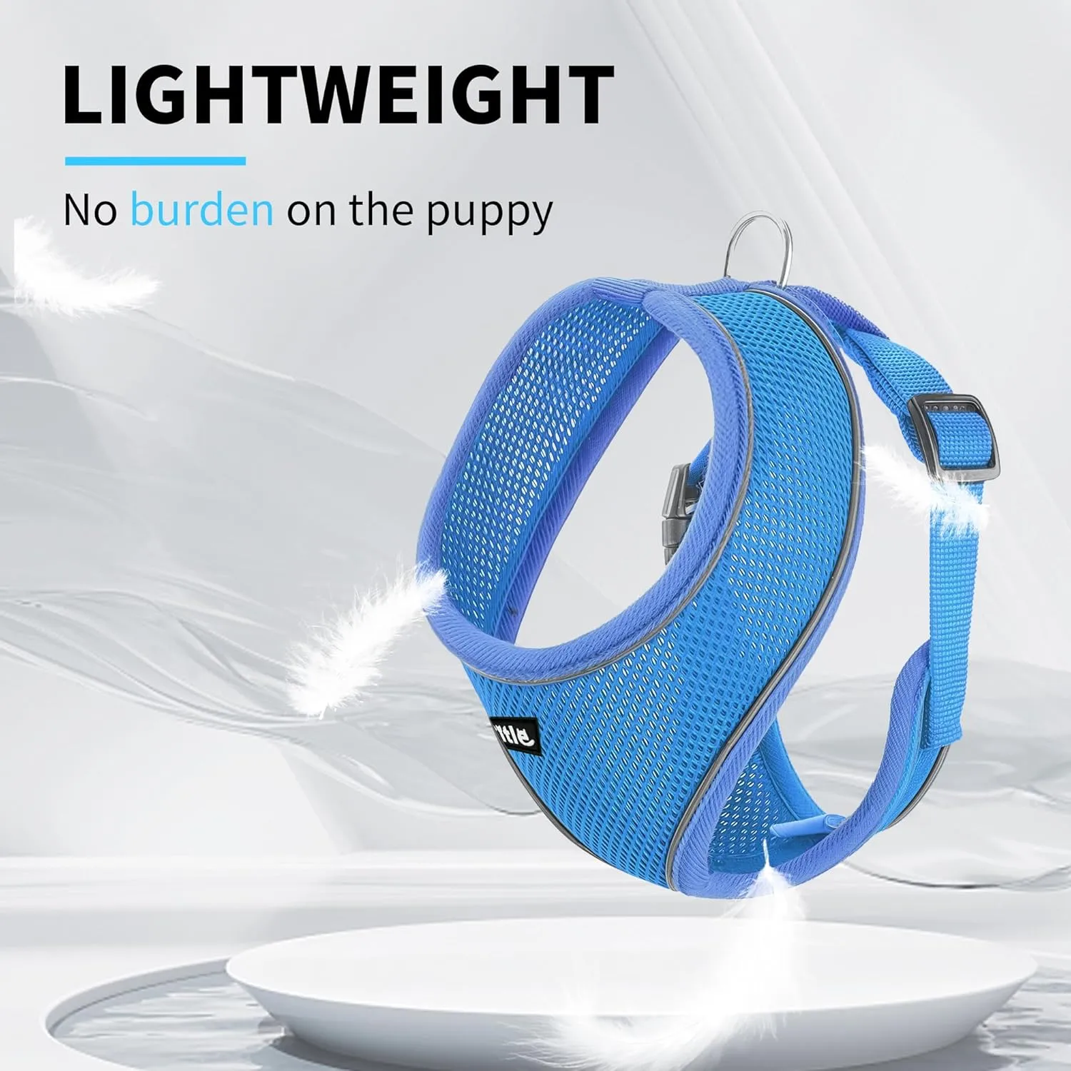 AIITLE Breathable Dog Harness for Small Dogs, Comfortable Adjustable Mesh Vest with Quick-Release Buckle, Reflective Safety Strips  Perfect for Poodles, Teddy Dogs (M, Blue)