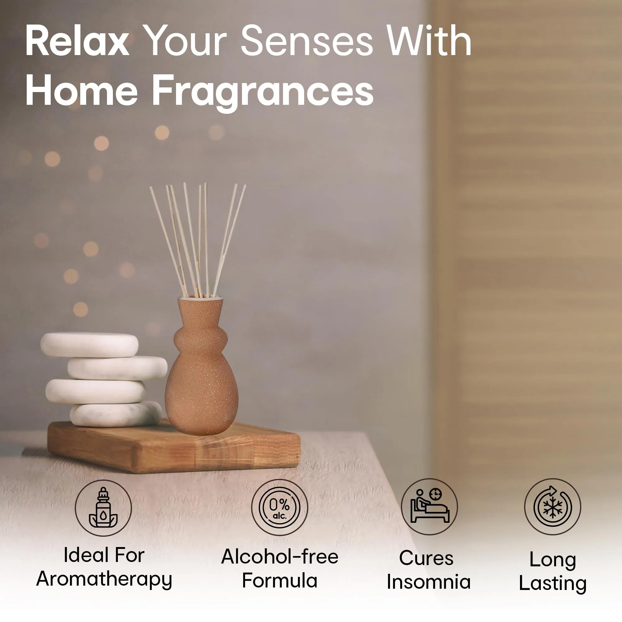 Anko Citrus & Marine Diffuser with Guava & Tuberose Fragrance Diffuser Set | Home Decor Accessory with Soothing Aroma for Office, Home & Gifting |Reed Sticks for Long-Lasting Scent | 150 ml
