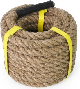Aoneky Jute Rope - 3/4 Inch 48 Feet Twisted Hemp Rope for Crafts, Climbing, Anchor, Hammock, Nautical, Cat Scratching Post, Tug of War, Decorate