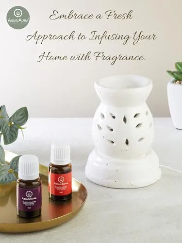 Asian Aura Aroma Diffuser for Home Fragrance| Aroma Burner for Aromatherapy| Home Decor| Aroma Oil Warmer Electric Ceramic Diffuser for Room Fragrance (Round 3)