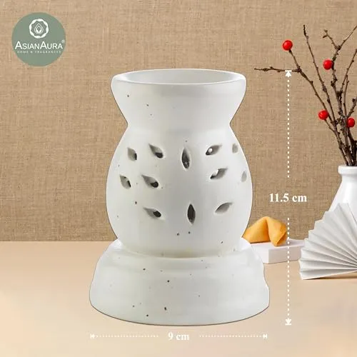 Asian Aura Aroma Diffuser for Home Fragrance| Aroma Burner for Aromatherapy| Home Decor| Aroma Oil Warmer Electric Ceramic Diffuser for Room Fragrance (Round 3)