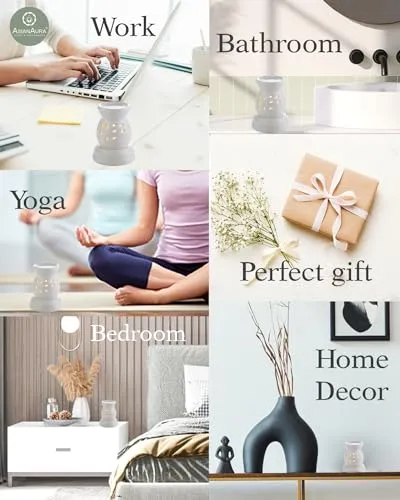 Asian Aura Aroma Diffuser for Home Fragrance| Aroma Burner for Aromatherapy| Home Decor| Aroma Oil Warmer Electric Ceramic Diffuser for Room Fragrance (Round 3)