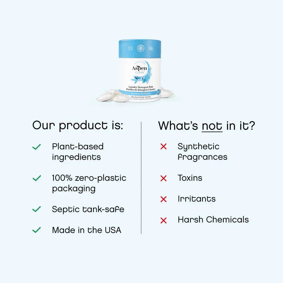 Aspen Clean - Unscented Laundry Pods