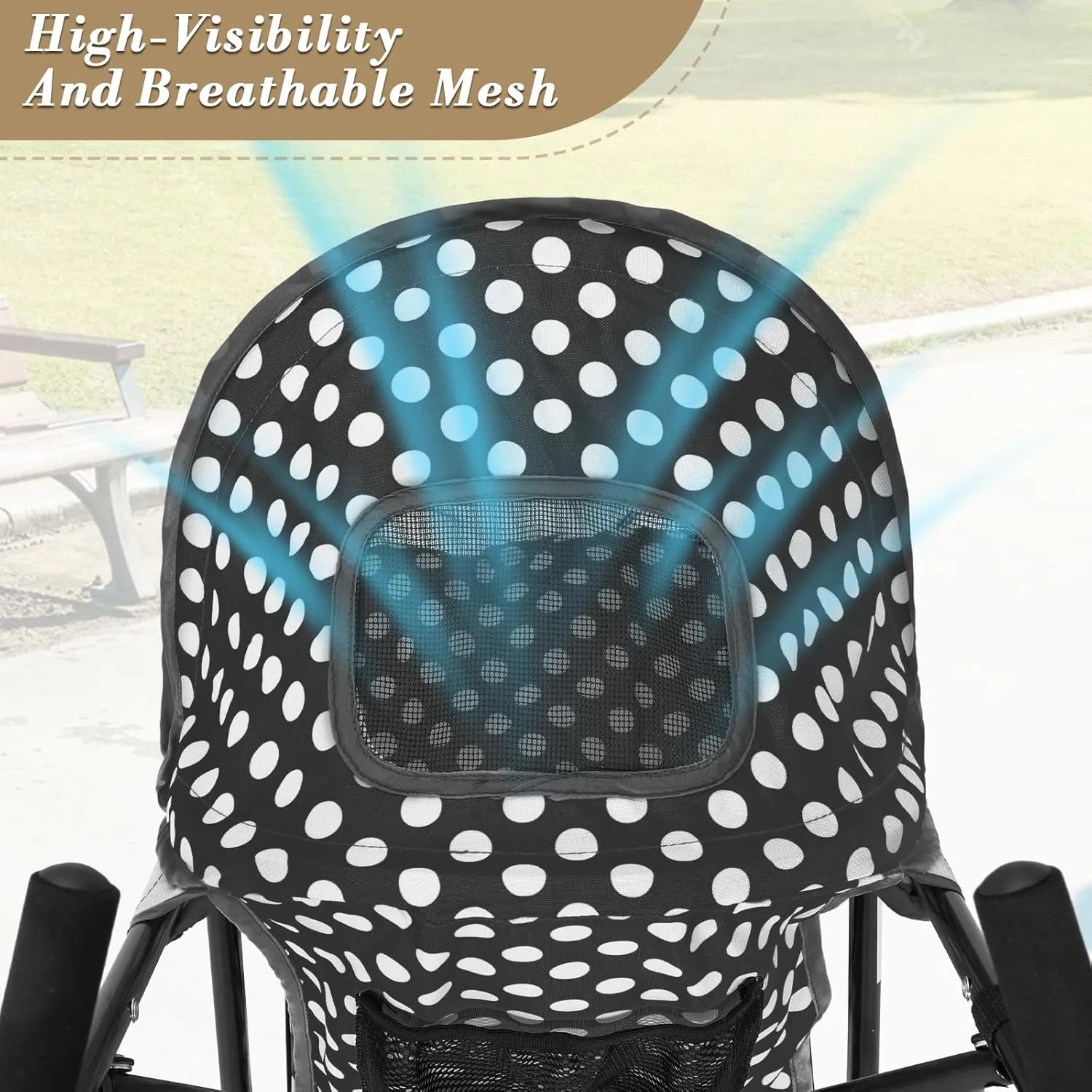 Athena Collection 4 Wheels Pet Stroller,Dog Stroller for Medium Dogs 22 Lbs Puppy Cat Stroller Pet Cart Pet Gear with Back Pocket, Sun Shade, Black with Polka-dot