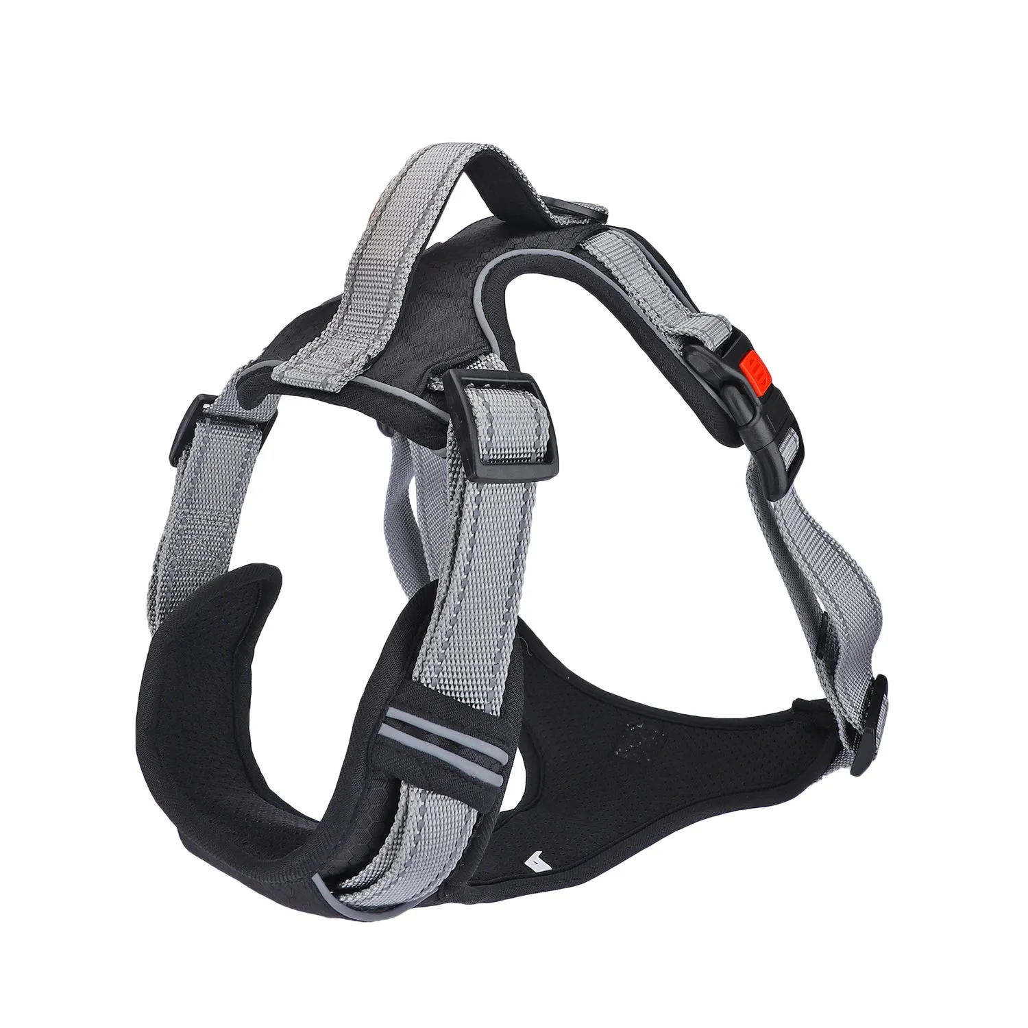 BASIL Dog Handle Harness No-Pull Adjustable Vest Harness, Reflective Black