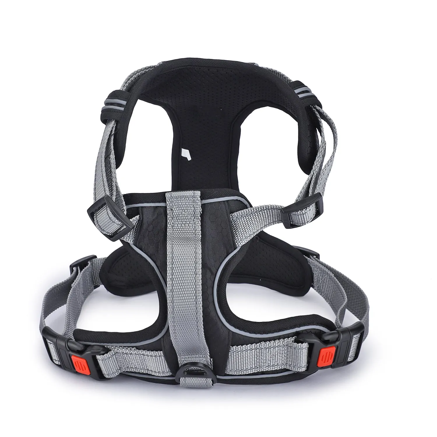 BASIL Dog Handle Harness No-Pull Adjustable Vest Harness, Reflective Black