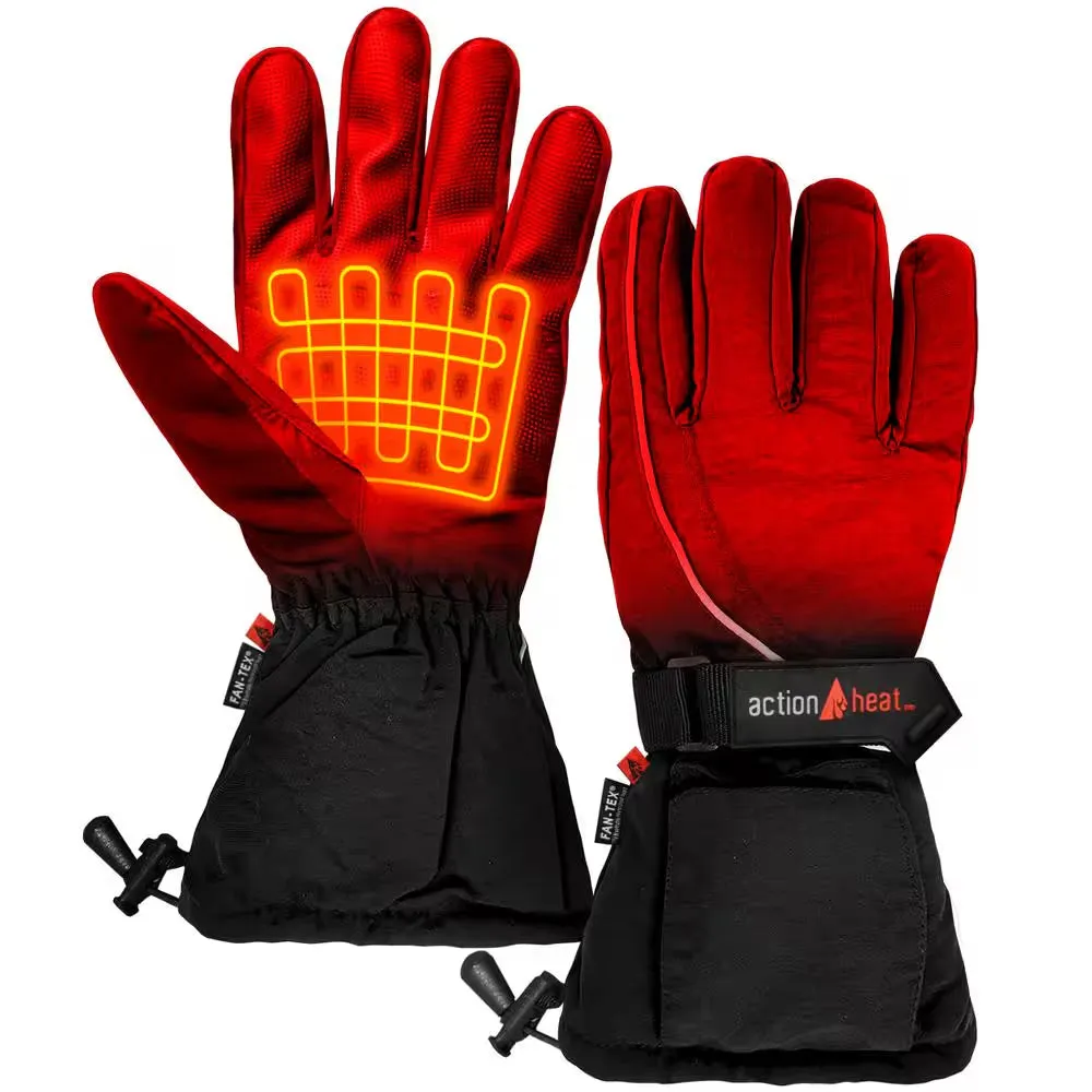 Black AA Battery Heated Gloves