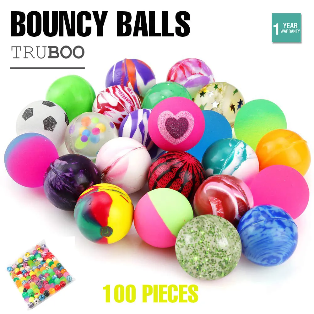 Bouncy Balls 100pcs Party 30mm Kids Bags Favours Toys Fillers Colourful AU