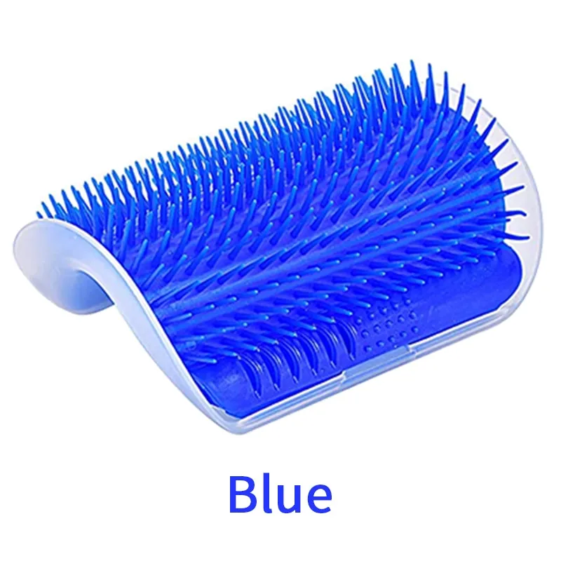 Cat Self Groomer With Catnip Soft Cats Wall Corner Massage Cat Comb Brush