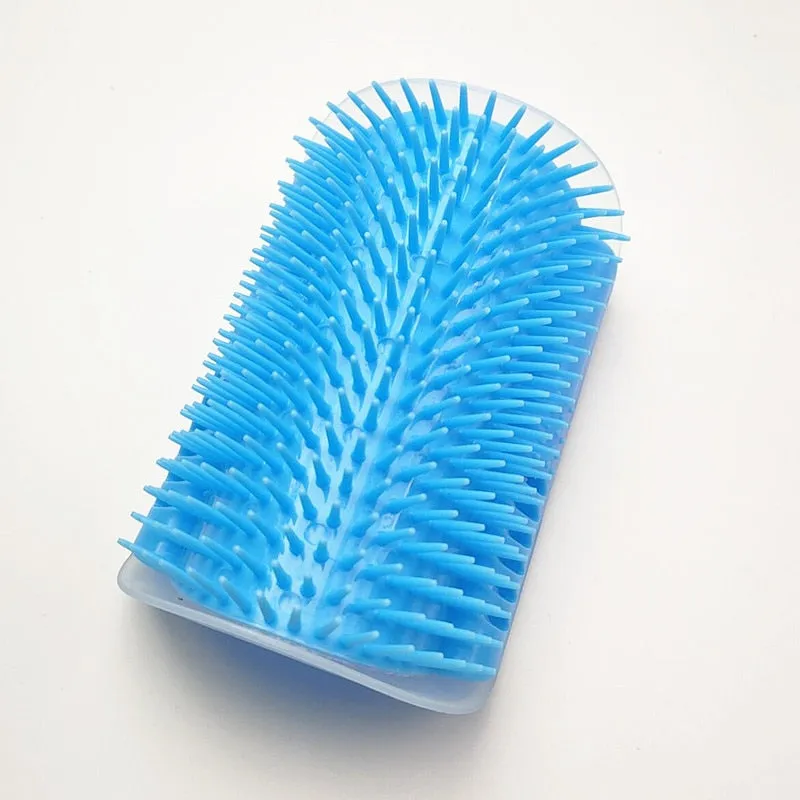 Cat Self Groomer With Catnip Soft Cats Wall Corner Massage Cat Comb Brush