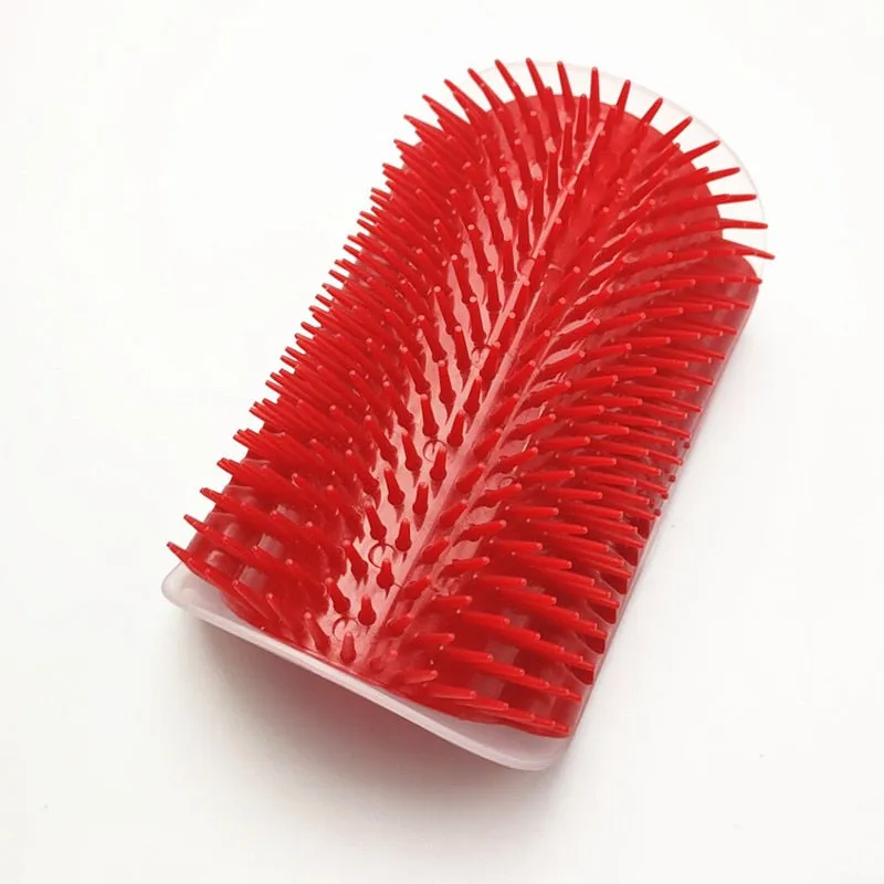 Cat Self Groomer With Catnip Soft Cats Wall Corner Massage Cat Comb Brush