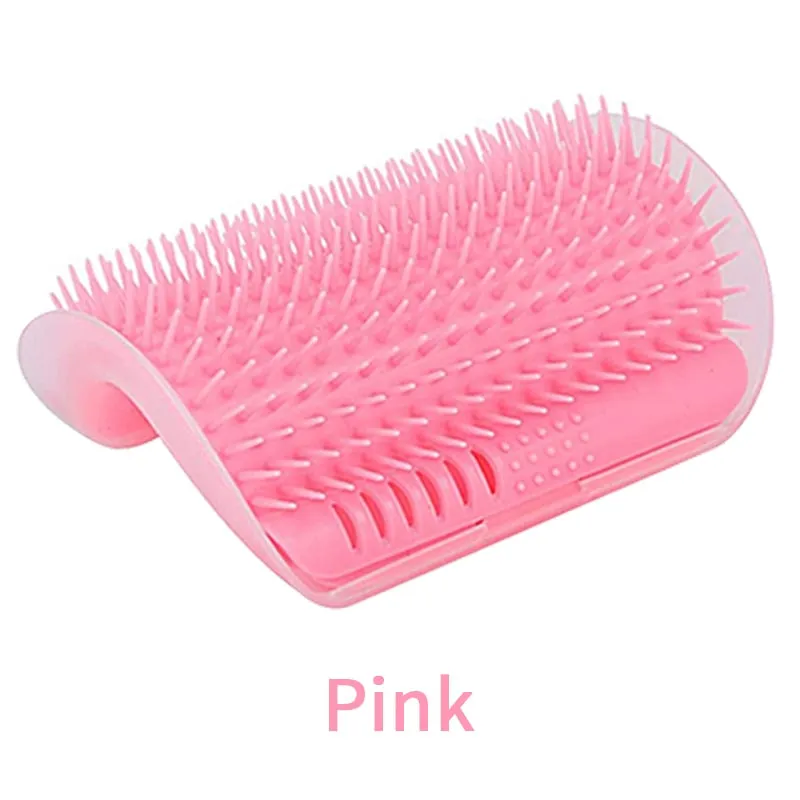 Cat Self Groomer With Catnip Soft Cats Wall Corner Massage Cat Comb Brush