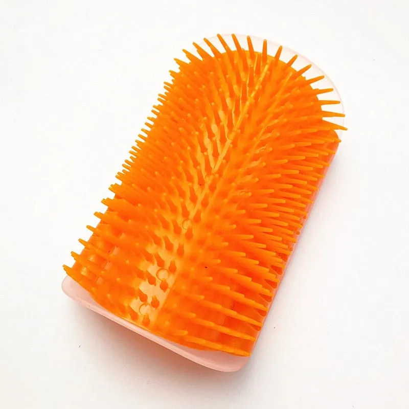 Cat Self Groomer With Catnip Soft Cats Wall Corner Massage Cat Comb Brush