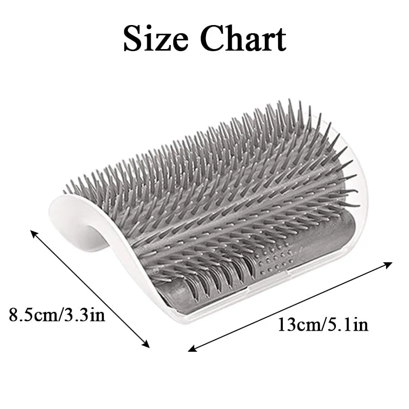 Cat Self Groomer With Catnip Soft Cats Wall Corner Massage Cat Comb Brush