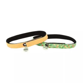 Coastal ElastaCat FlexFit Cat Collar 2Pk Flowers and Orange