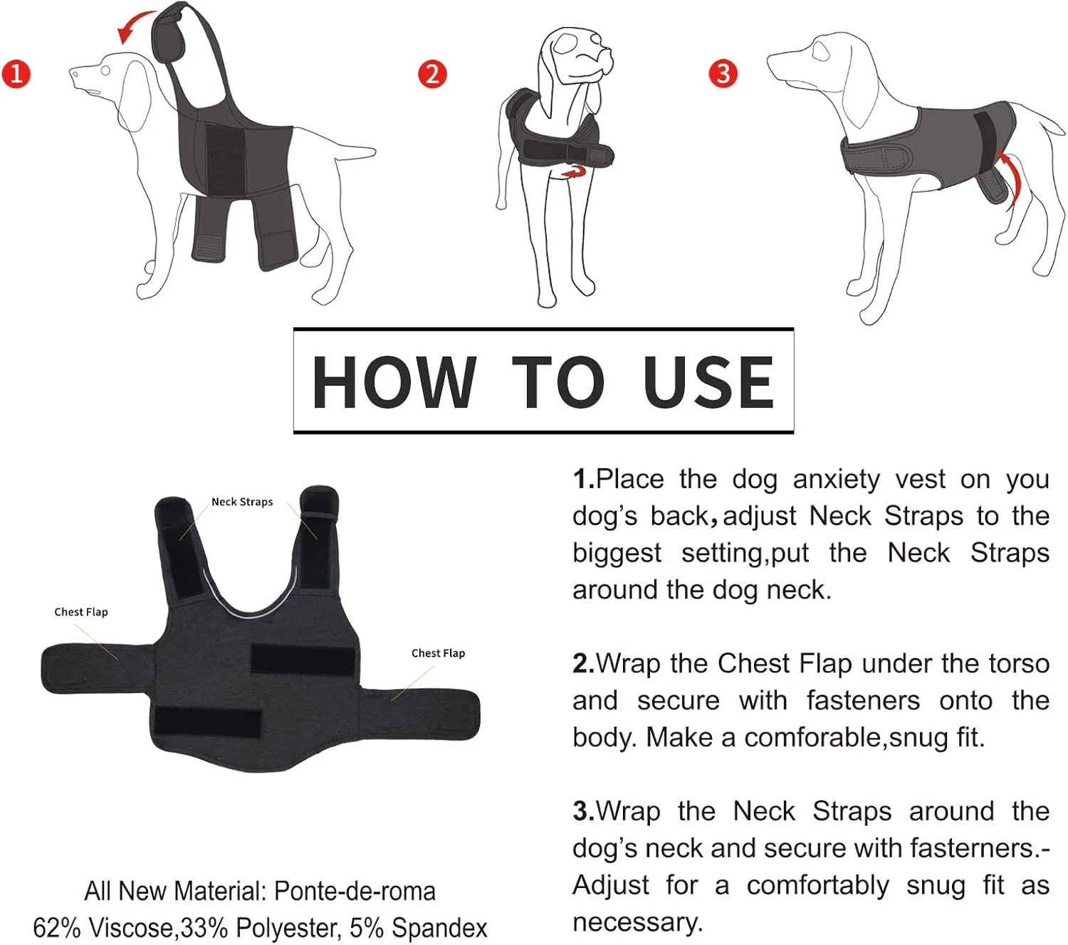 Comfort Dog Anxiety Relief Coat, Dog Anxiety Calming Vest Wrap for Thunderstorm,Travel,4th of July Fireworks,Vet Visits,Separation Anxiety Relief for Dogs (S, Rose)