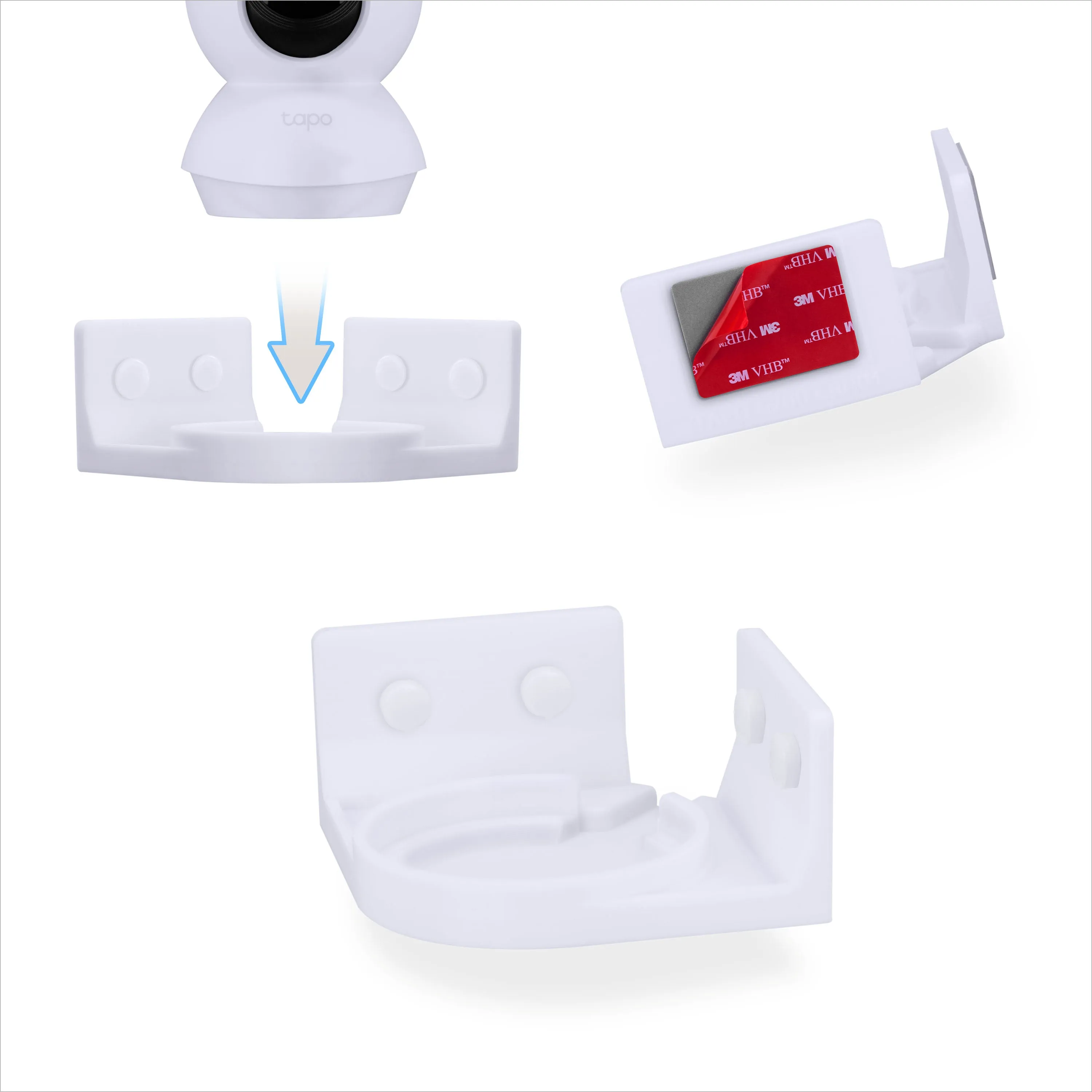 Corner Wall Mount for Tapo Pan/Tilt C200/C210 Pet & Baby Indoor Camera, Security Camera Holder Bracket, Reduce Blind Spots & Clutter, Adhesive & Screw-In Mounting