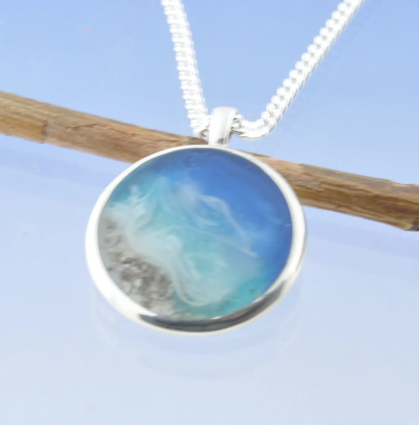 Cremation Ash Necklace -Seashore Idyllic Beach