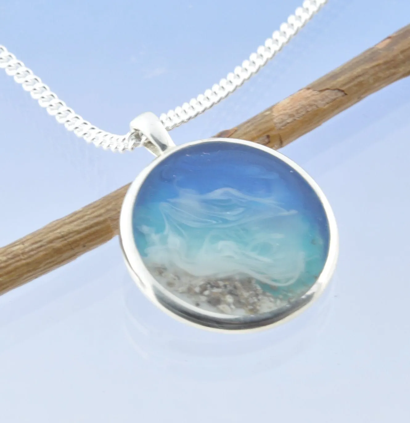 Cremation Ash Necklace -Seashore Idyllic Beach