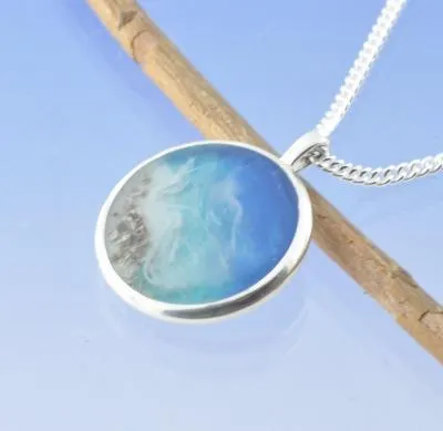 Cremation Ash Necklace -Seashore Idyllic Beach