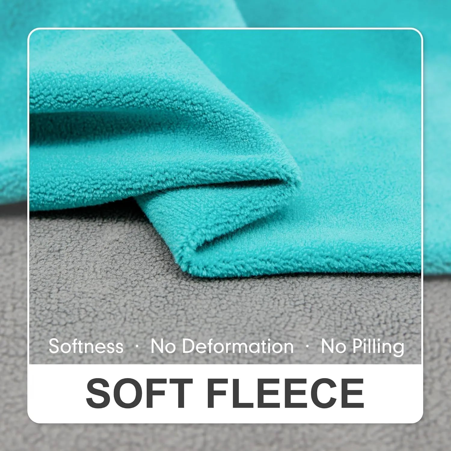 Cyeollo 2 Pack Small Dog Sweater - Stretchy Fleece Sweatshirt with Reflective Stripe - Turquoise & Grey