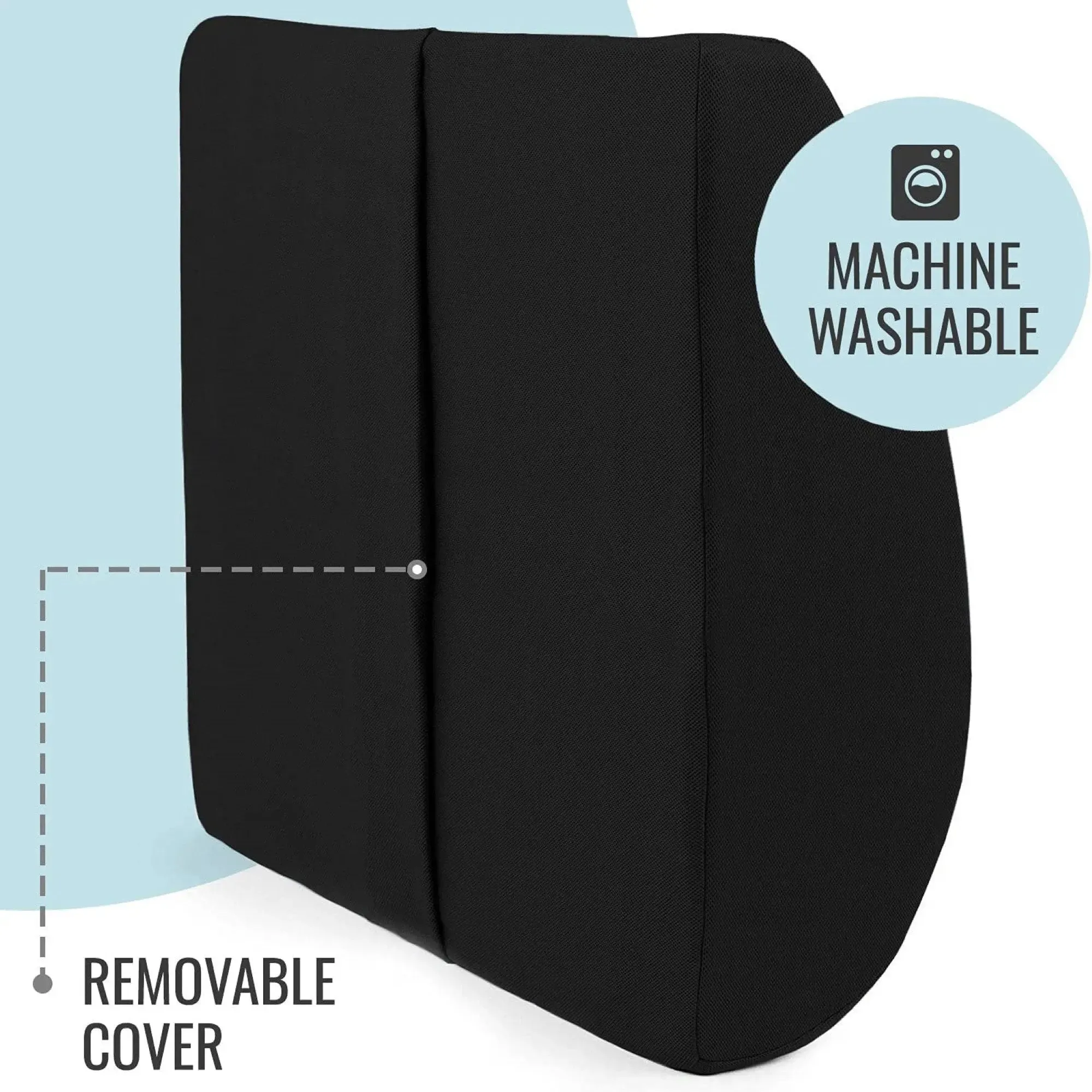DMI® Lumbar Seat Cushion, Black, 14 x 13 x 3 in.