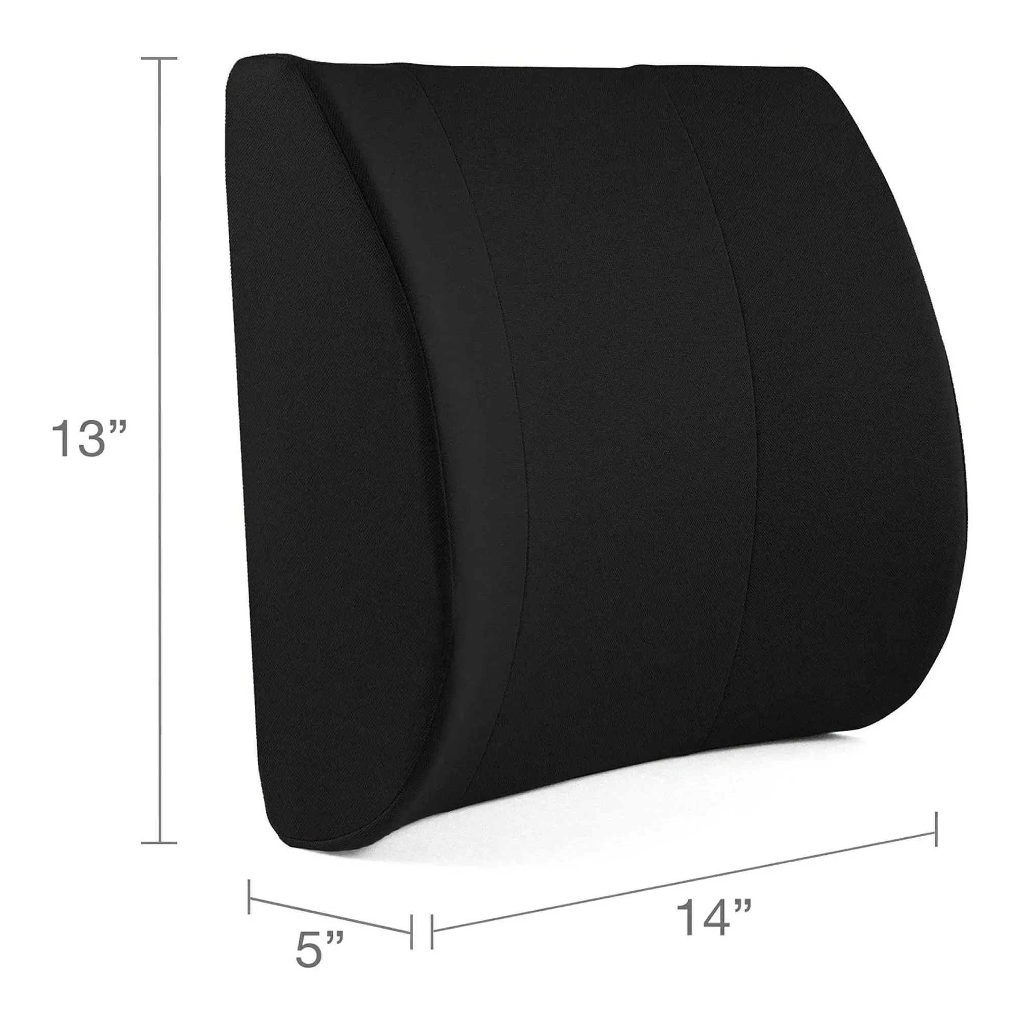 DMI® Lumbar Seat Cushion, Black, 14 x 13 x 3 in.