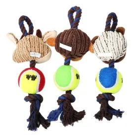 Dog Molar Sound Toy: Corduroy Tennis Rope