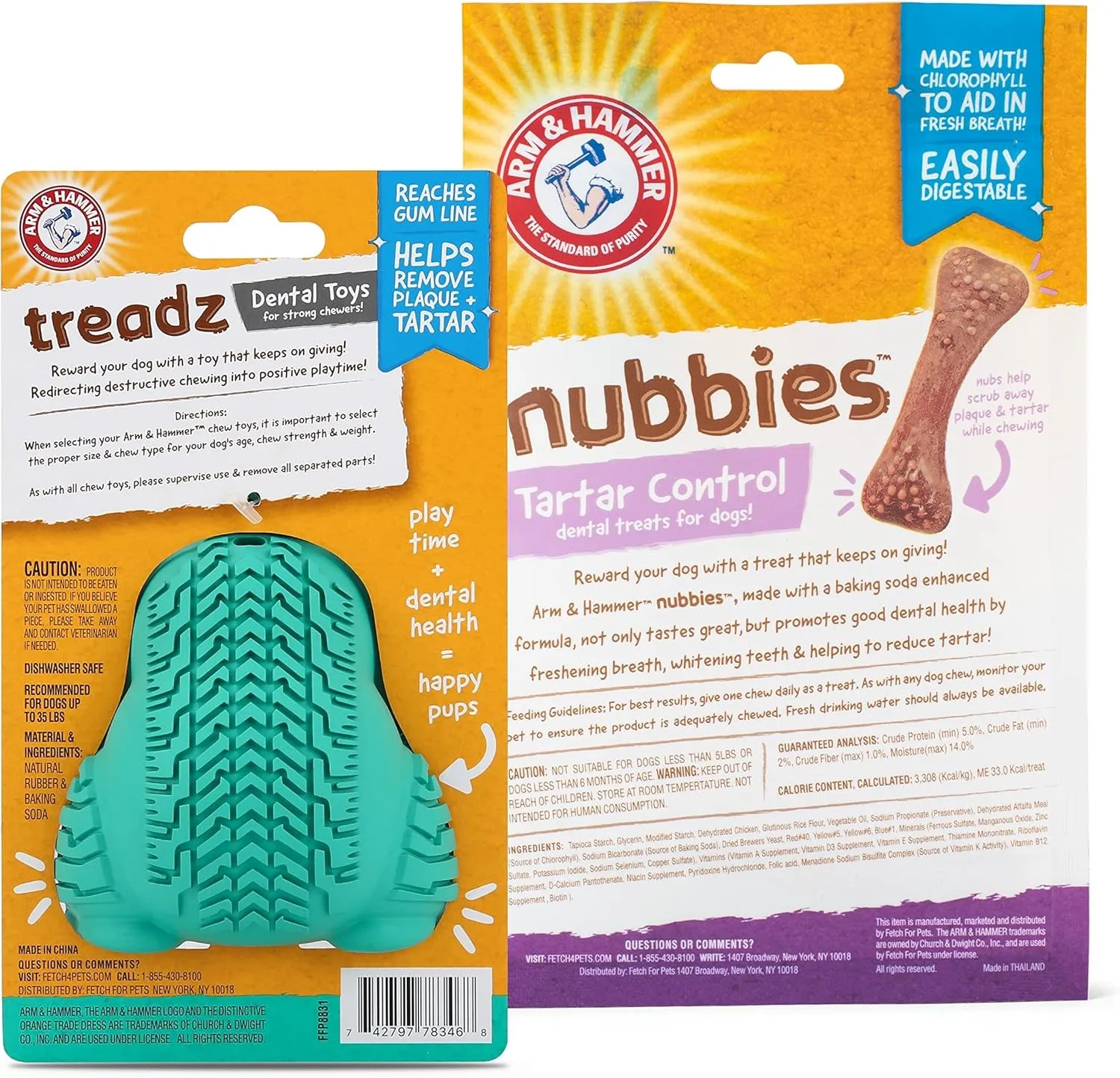 for Pets Super Treadz Gorilla Dental Chew Toy for Dogs - Dog Dental Toys Reduce Plaque & Tartar Buildup without Brushing - Safe for Dogs up to 35 Lbs (Pack of 12)