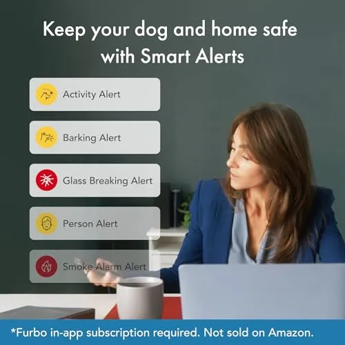 Furbo 360° Dog Camera   Nanny Bundle: Home Security & Dog Safety Alerts, Rotating Pet Treat Dispenser Camera with Speaker, Smart Home Indoor Cam w Phone App (Additional Subscription Required at Setup)