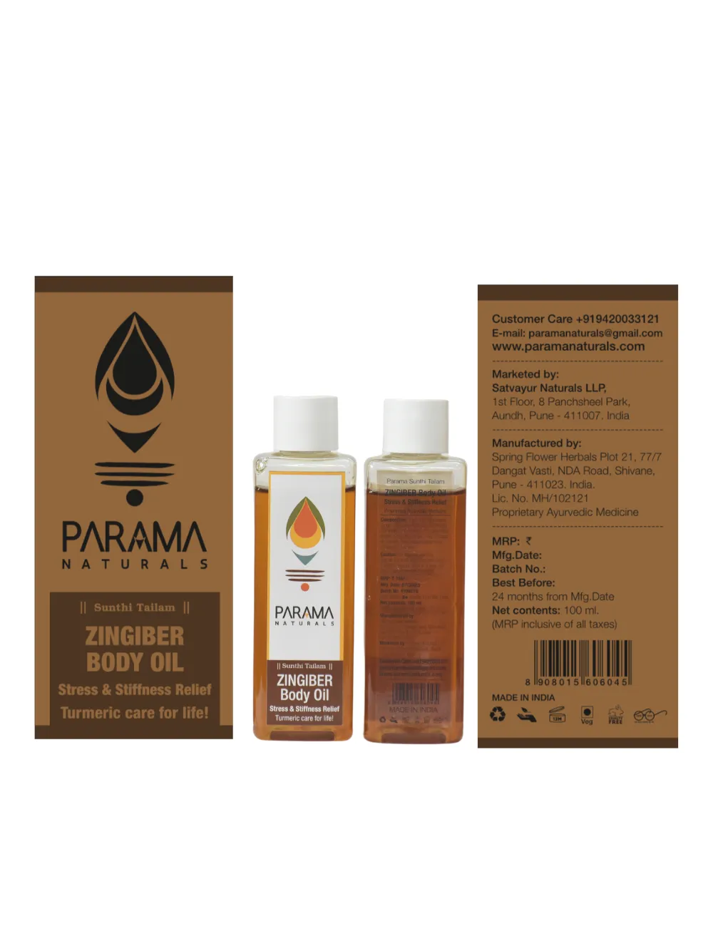 Ginger - Turmeric ZINGIBER OIL Re-energizing Pain & Stiffness Relief