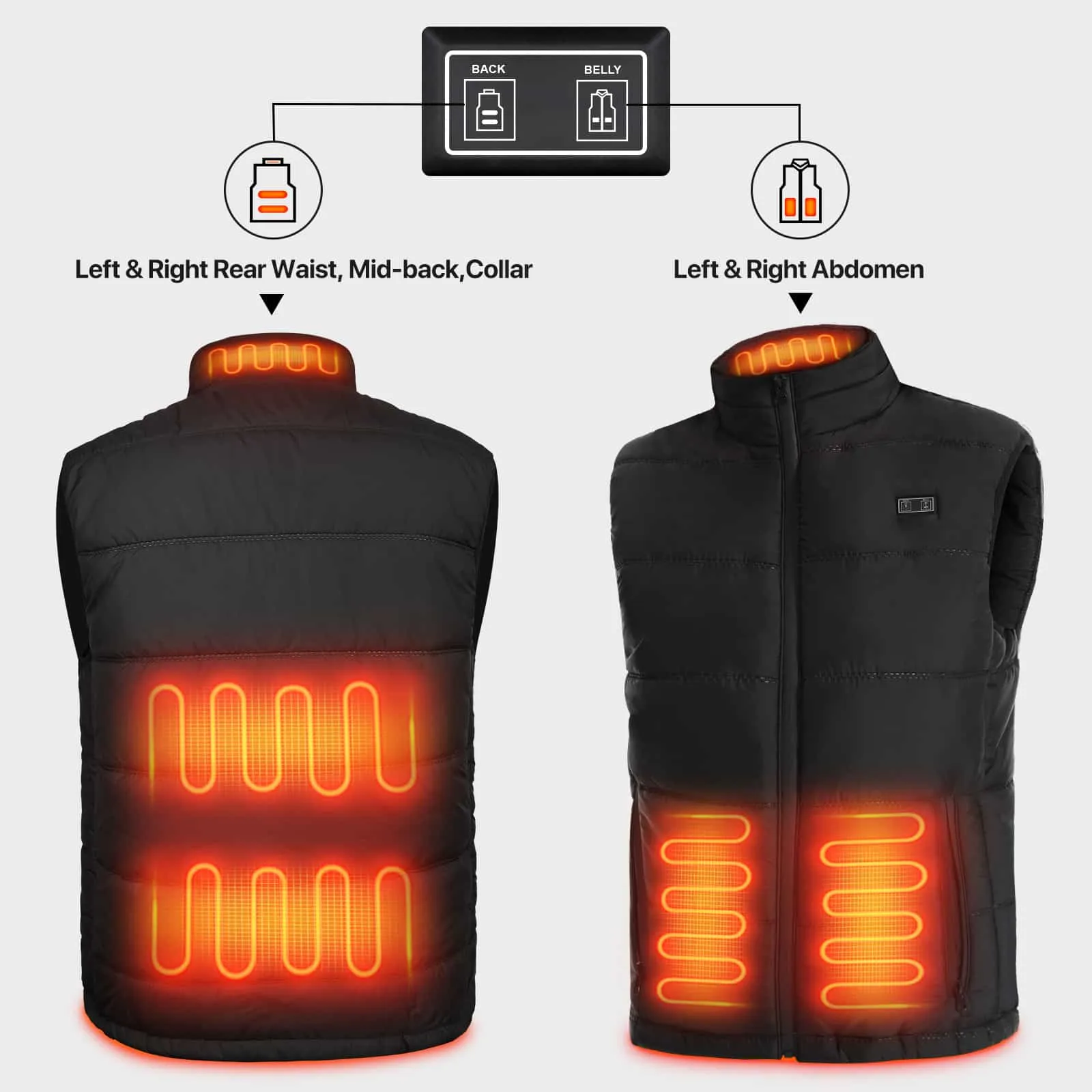 Heated Vest - Adjustable Dual Temperature for Maximum Warmth