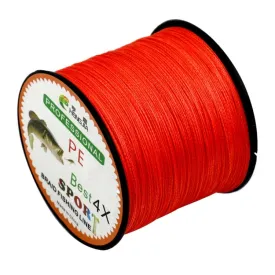 HENGJIA 6.0# 0.40mm 60LB 27.2kg Tension 500m Extra Strong 4 Shares Braid PE Fishing Line Kite Line(Red)