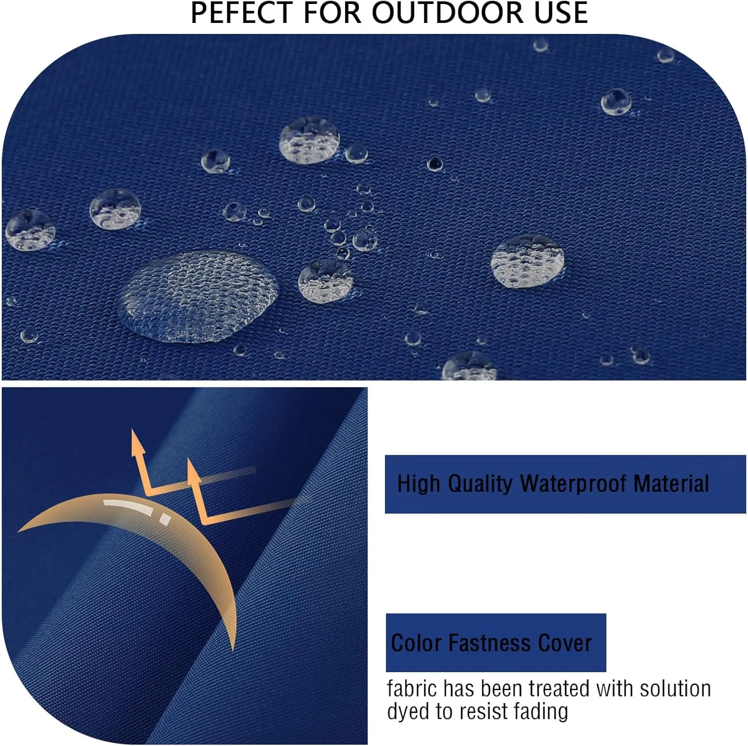 idee-home Outdoor Bench Cushion Waterproof, Bench Cushions for Outdoor Furniture, Patio Porch Swing Replacement Seat Pad with Ties for Garden Backyard, 59 x 18 Inch Navy Blue