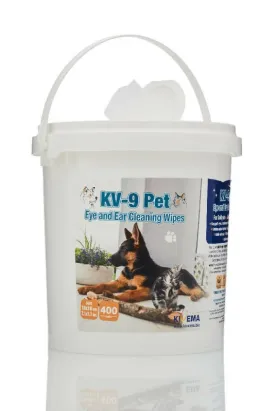 KIVEMA Hypoallergenic Dog Wipes - Eye & Ear Pet Face Wipes - Grooming Wipes for Dogs - Pet Towelettes ((400 Wipes Bucket) FBM)