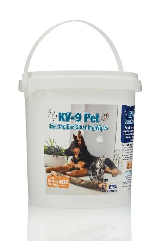 KIVEMA Hypoallergenic Dog Wipes - Eye & Ear Pet Face Wipes - Grooming Wipes for Dogs - Pet Towelettes ((400 Wipes Bucket) FBM)