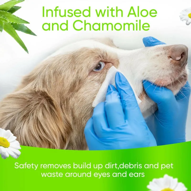KIVEMA Hypoallergenic Dog Wipes - Eye & Ear Pet Face Wipes - Grooming Wipes for Dogs - Pet Towelettes ((400 Wipes Bucket) FBM)