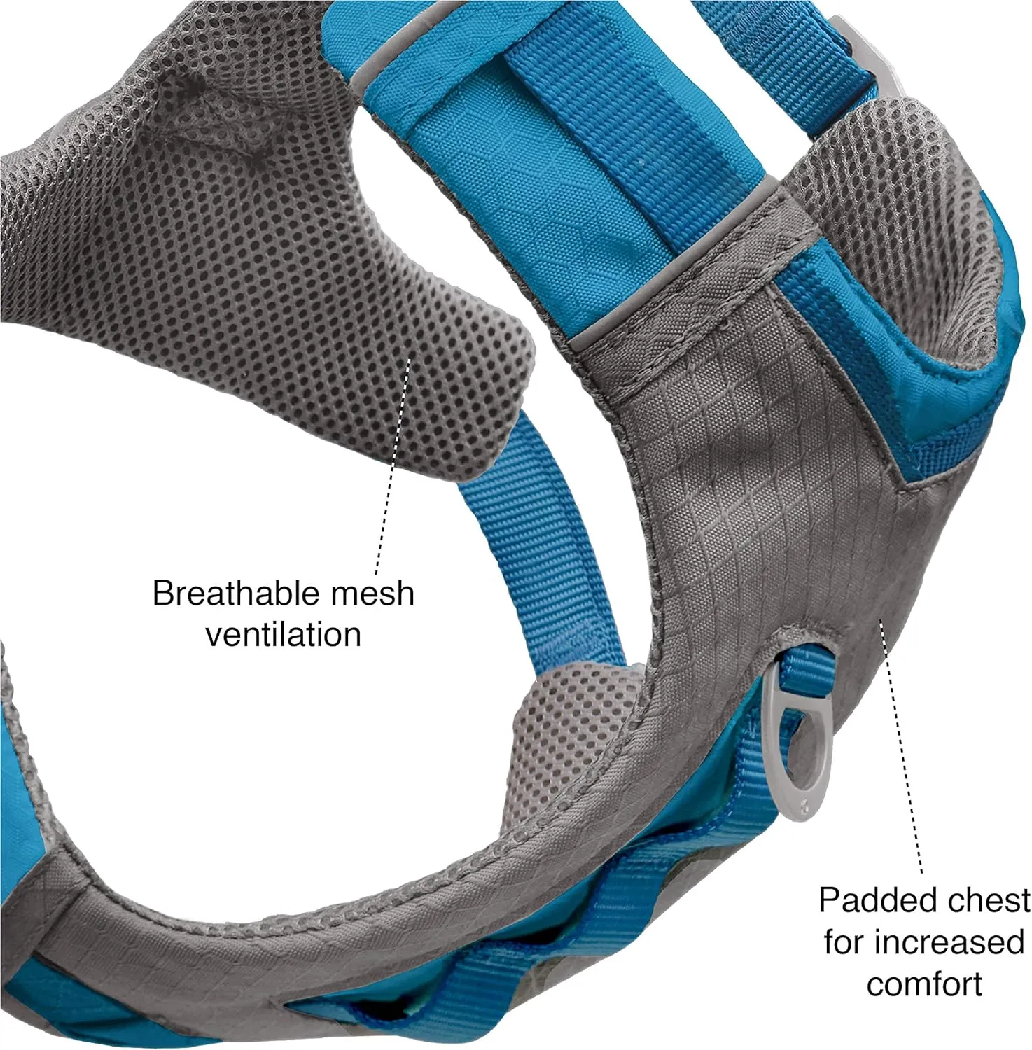 Kurgo Journey Air Dog Harness, Vest Harnesses for Dogs, Pet Hiking Harness for Running & Walking, Reflective, Padded, Includes Control Handle, No Pull Front Clip (Black, X-Large)