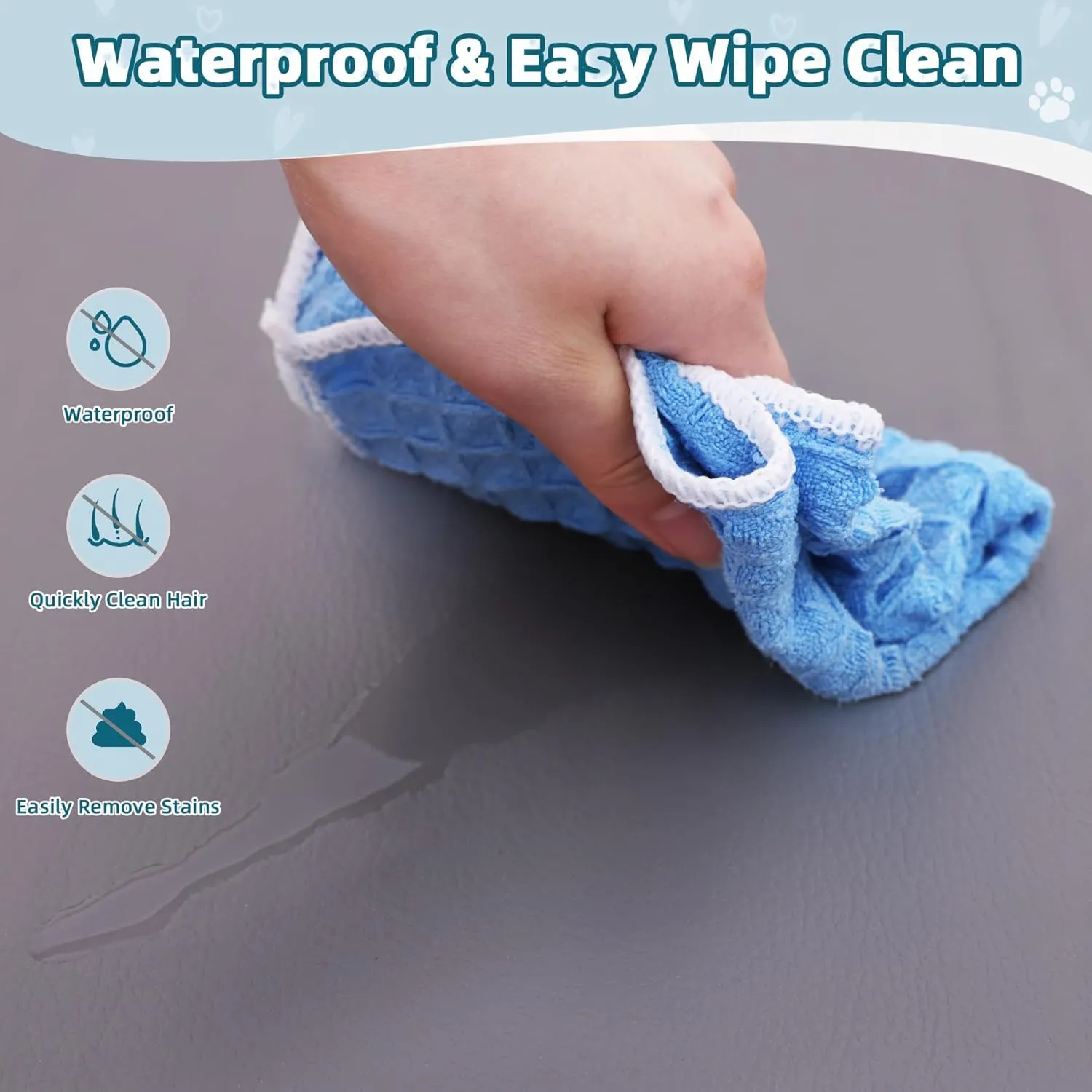 Large Dog Crate Pad Bed, Foam Cushioned & Waterproof Kennel Cage Mat for Large Dogs, Outdoor Pet Bed, Wipe Clean & Easy Rinse, Anti Slip 41 inch Graphite Grey