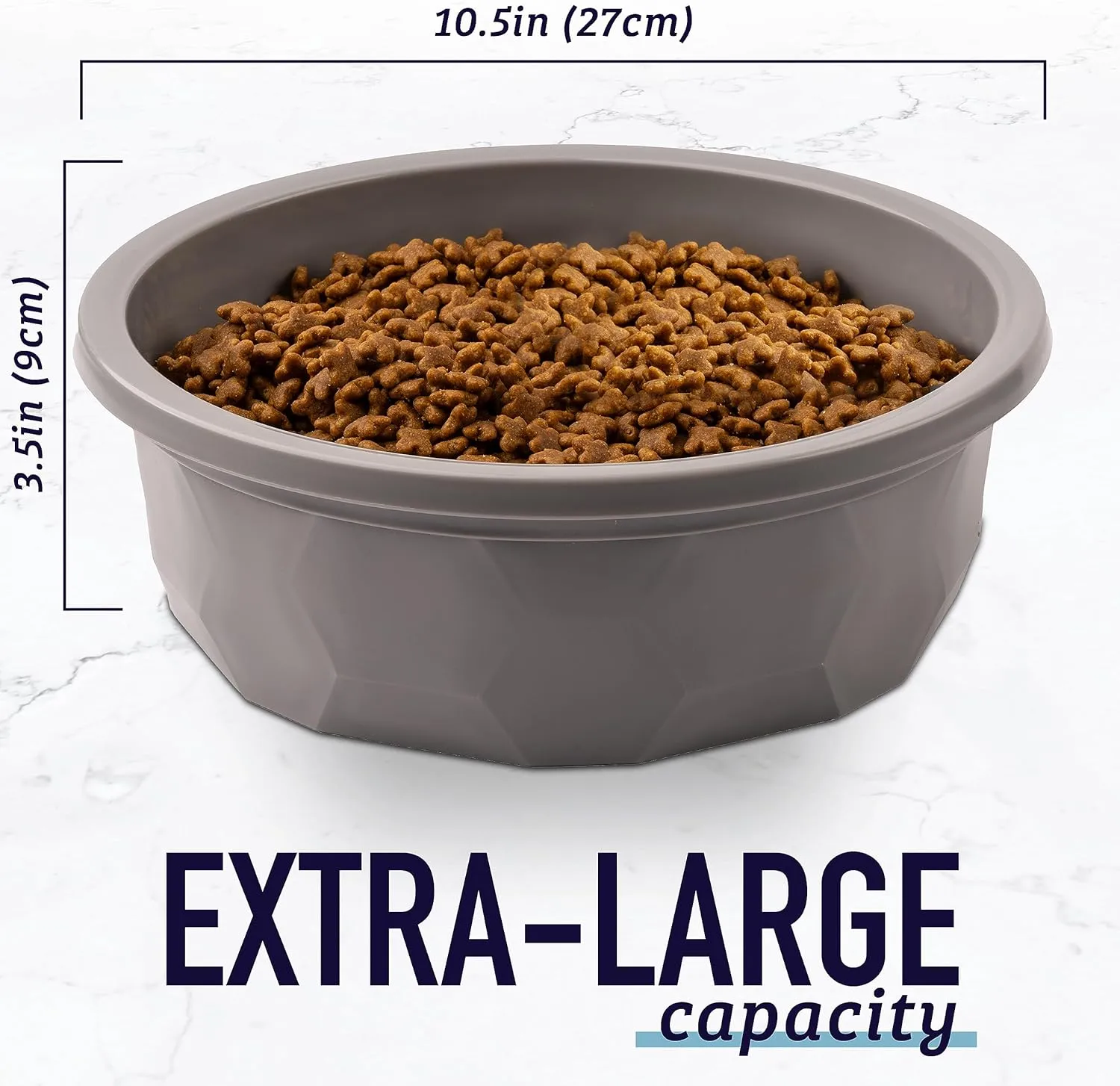Leashboss Extra Large Dog Water Bowls (112 Oz) | Heavy Duty Plastic Food and Water Bowl for Large Dog Breeds, Durable and High Capacity Feeding Bowls for Inside or Outside, Holds Up To 14 Cups (Black)