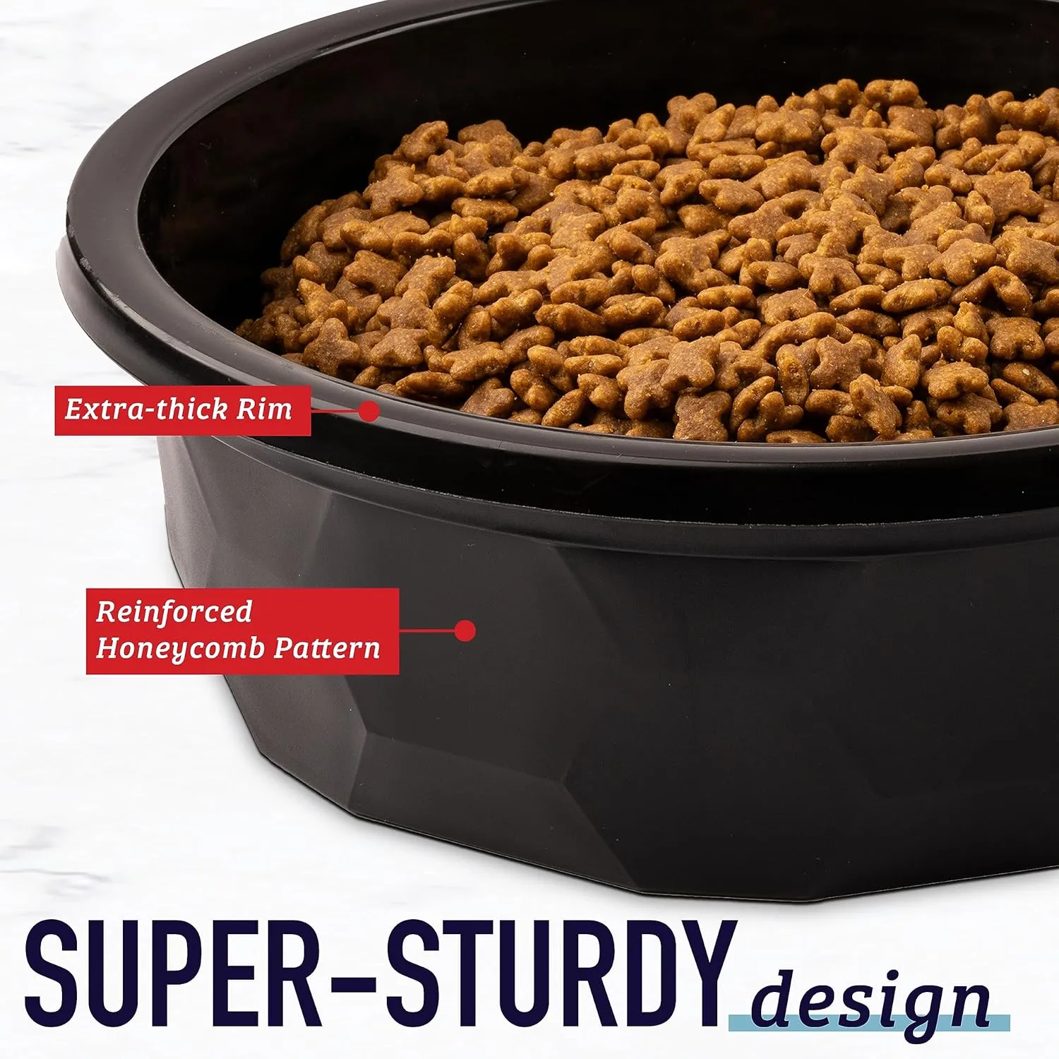 Leashboss Extra Large Dog Water Bowls (112 Oz) | Heavy Duty Plastic Food and Water Bowl for Large Dog Breeds, Durable and High Capacity Feeding Bowls for Inside or Outside, Holds Up To 14 Cups (Black)