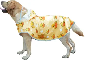 MAMORE Dog Raincoat Hooded Slicker Poncho with Leash Hole, Waterproof Dog Rain Jacket with Reflective Strip for Small to 3X-Large Dogs and Puppies Packable (Yellow Ducks, XXX-Large)
